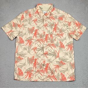 Under Armour Hawaiian Shirt Mens Size XL Short Sleeve Leaf Print Summer Tropical